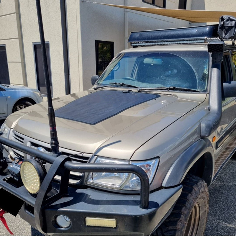 Nissan Patrol GU (Y61 without scoop) Lensun 90W Hood/Bonnet Flexible Solar Panel-2