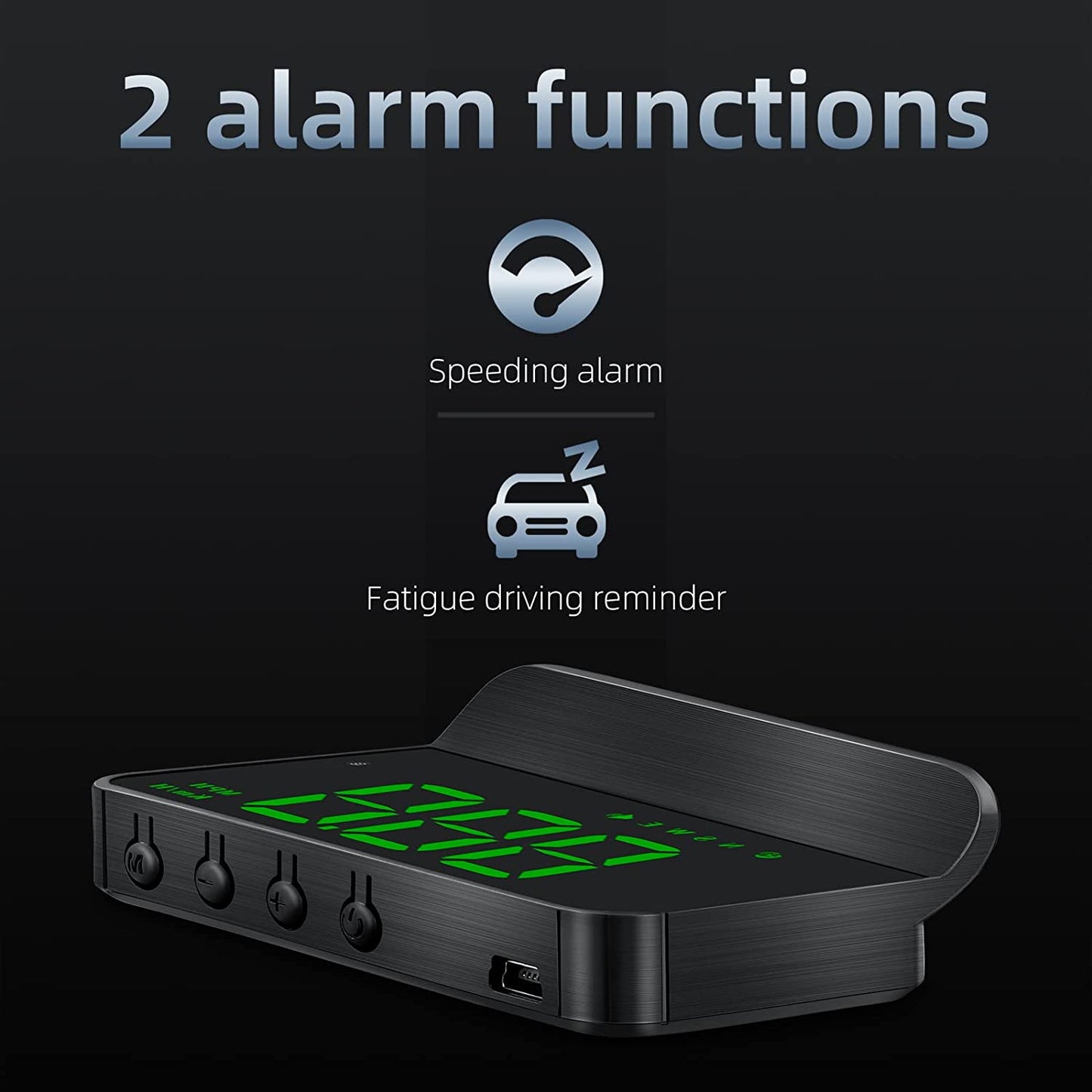 Digital GPS Speedometer M1,Car Hud Head up Display with Speed Warning,Car Speed Digital Display Odometer with Fatigue Driving Warning, for All Cars (M1 Green)
