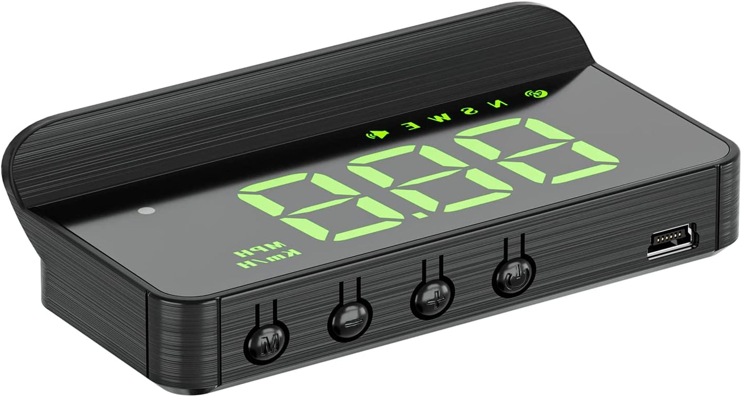 Digital GPS Speedometer M1,Car Hud Head up Display with Speed Warning,Car Speed Digital Display Odometer with Fatigue Driving Warning, for All Cars (M1 Green)
