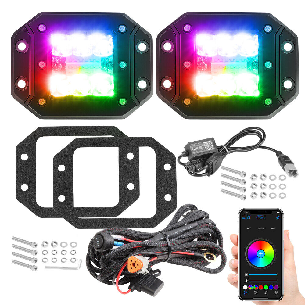 2x5" RGB LED Flush Mount Lights