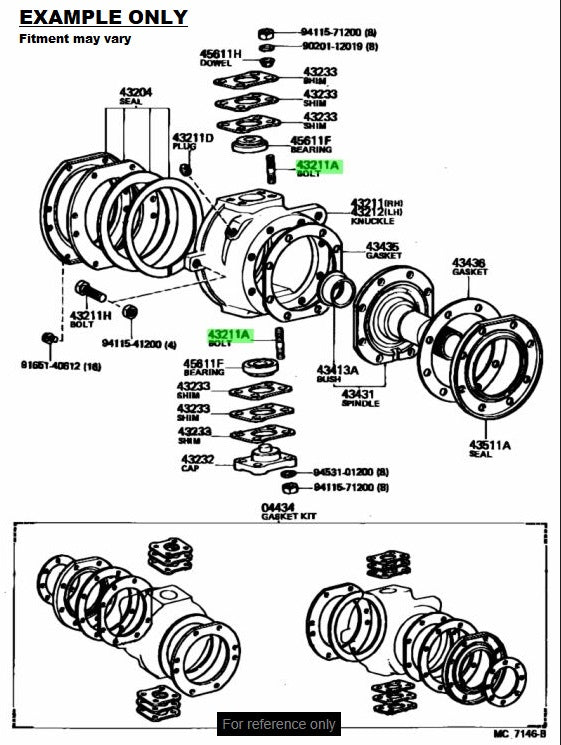 Terrain Tamer Swivel Hub Kingpin / Steering Stud Suit Hilux / Landcruiser