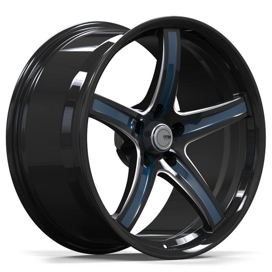 DTM FORGED SERIES F25 | GLOSS BLACK MILLED WITH BLUE INLAY