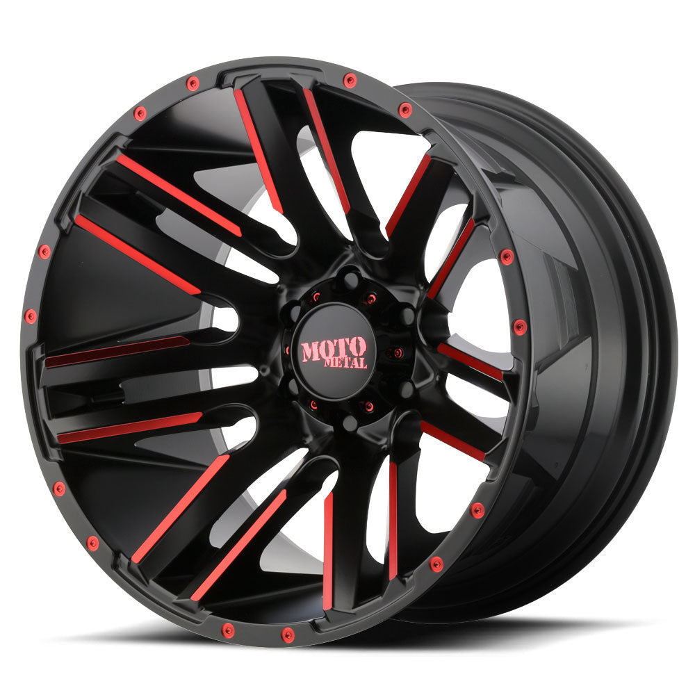 MOTO METAL MO978 | RAZOR | BLACK WITH RED MILLED