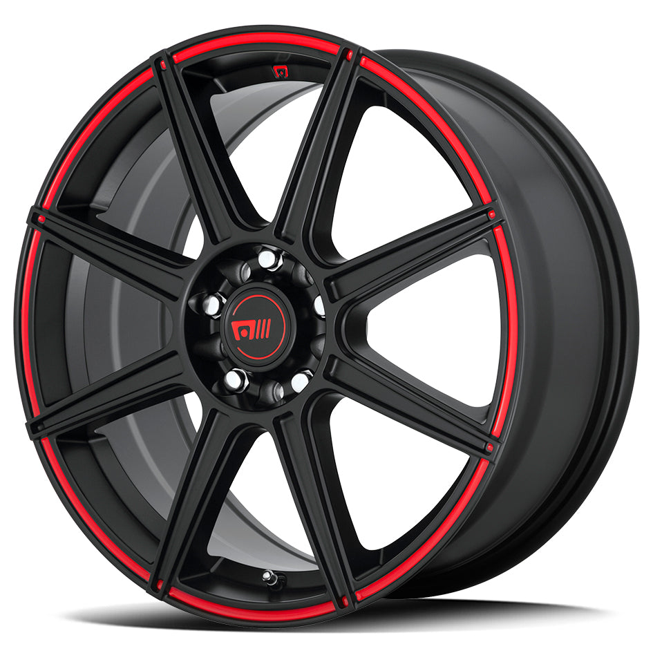 MOTEGI MR142 | CS8 | SATIN BLACK RED GROOVE