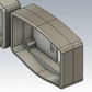 3D model of a mechanical component on a grid background