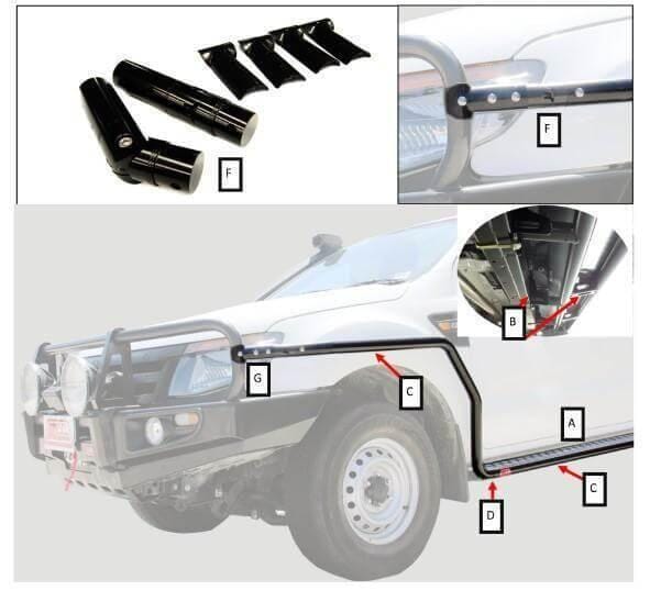 MCC Side Rails 030-09SR for Ford Courier/Ranger/Mazda Bounty/BT50 2002 - 2011