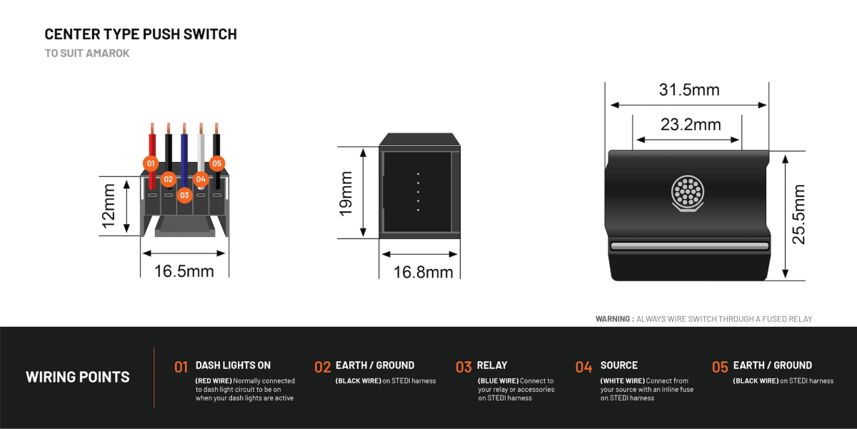 STEDI Center Switch To Suit Amarok