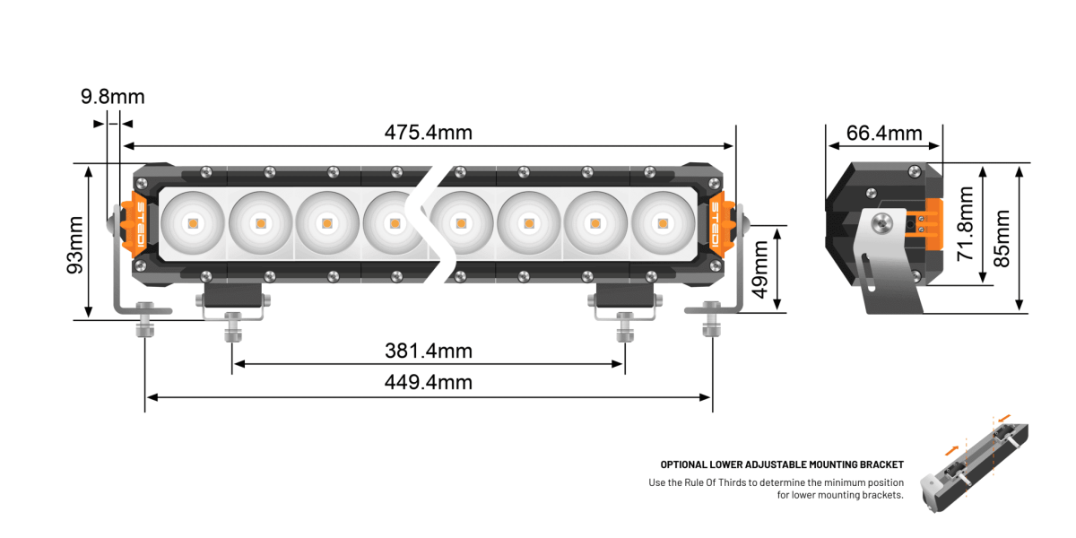 STEDI ST3301 PRO 18.6 Inch 12 LED Light Bar