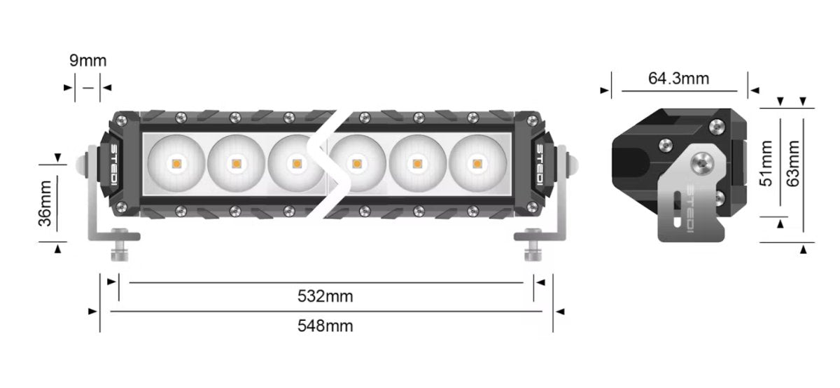 STEDI ST3K 21.5 Inch 20 LED Slim LED Light Bar