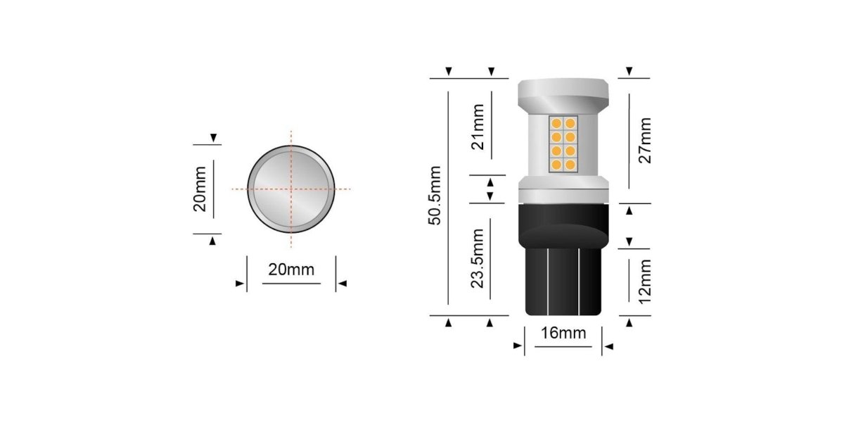 STEDI T20 (7440, 7443) Wedge LED Bulbs (Pair)