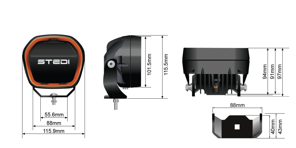 STEDI Type-X™ Evo Mini 4 Inch Spot Beam (SINGLE)