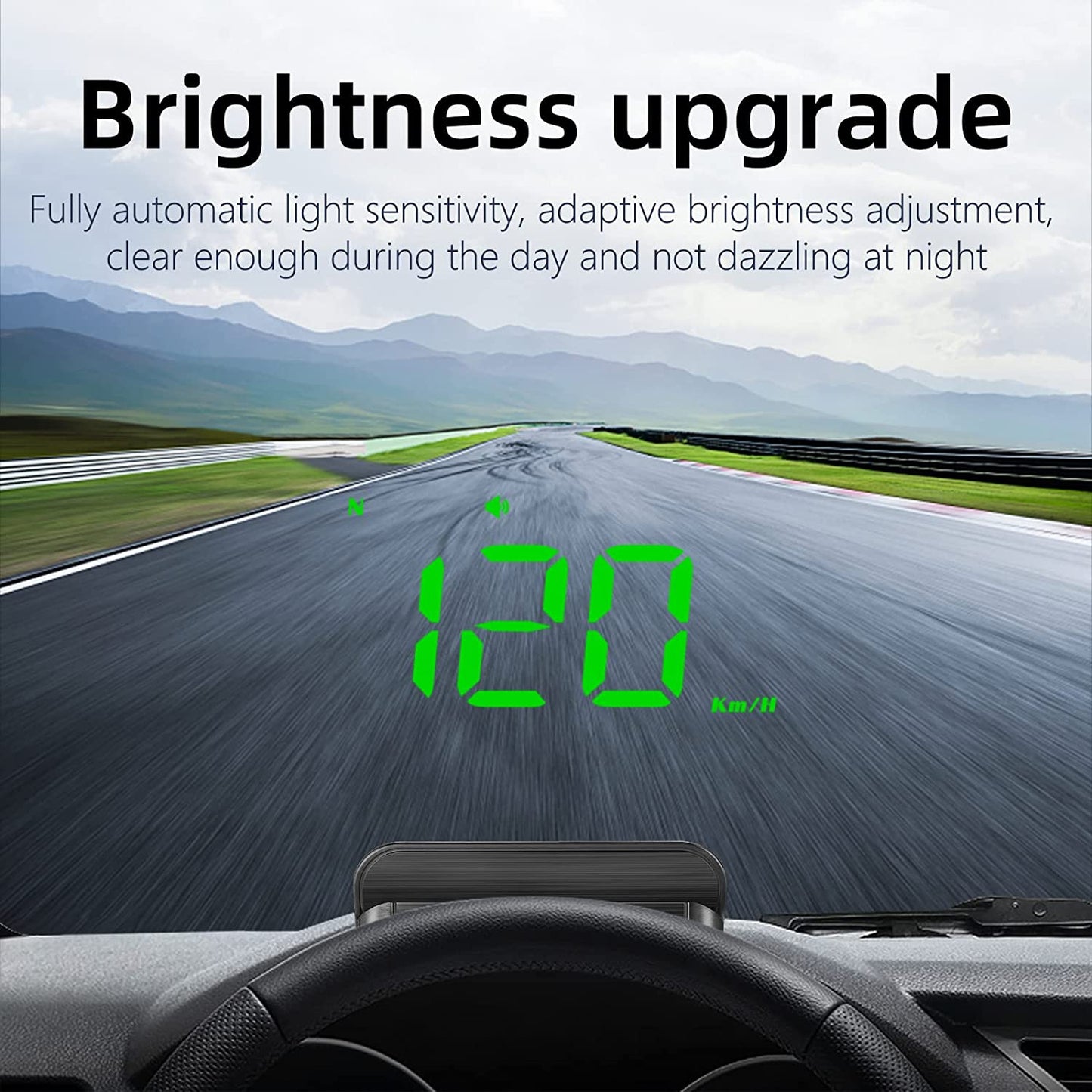 Digital GPS Speedometer M1，Car Hud Head up Display with Speed Warning，Car Speed Digital Display Odometer with Fatigue Driving Warning, for All Cars (M1 Green)