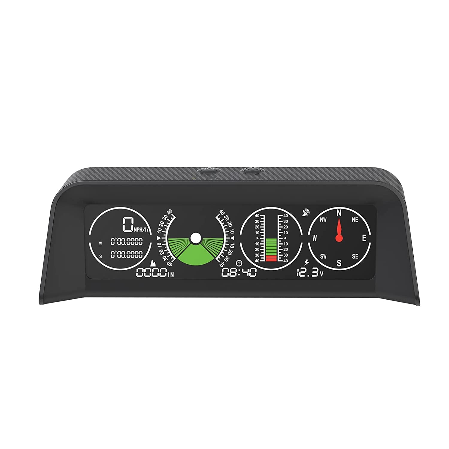 Car Inclinometer Level Tilt Gauge, Car HUD GPS Speedometer