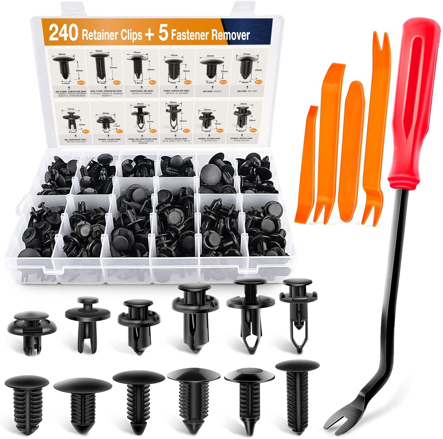 240PCS Retainer/ Interior trim Clip Kit 