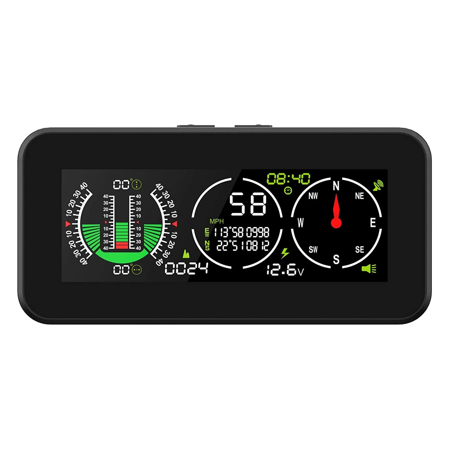 M60 Car Inclinmeter Level Tilt Meter, Digital HUD GPS Speed Slope Meter