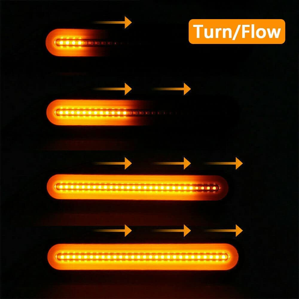 2Pcs LED Tail Lights Trailer Truck Flowing Stop/Turn/Tail